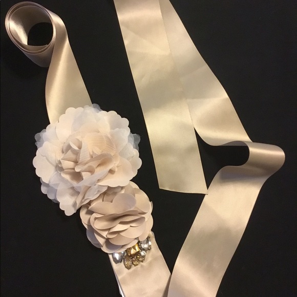 Boho Flower & Jewel Bridal Sash main image 5